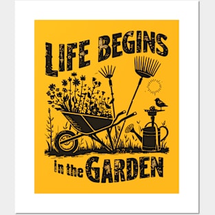 Gardening Magic: Life Begins in the Garden Design Posters and Art